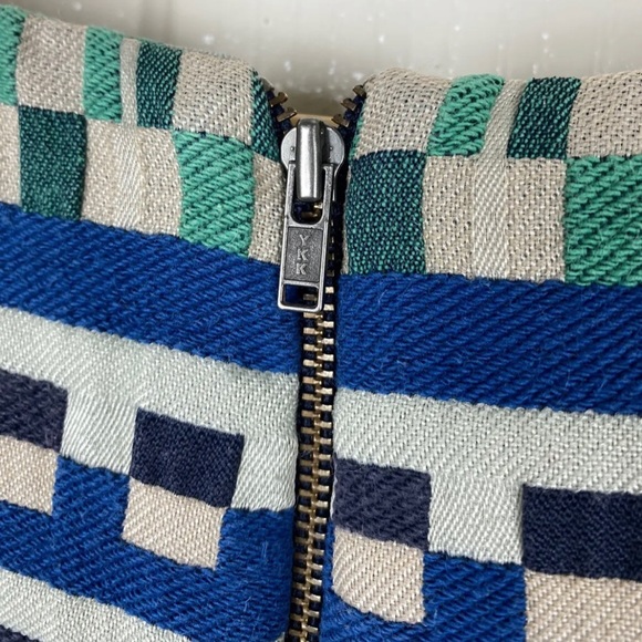 Gorman Women’s Shift Dress Blue Green Beige Aztec Short Puff Sleeve Size S 8 - Picture 8 of 12